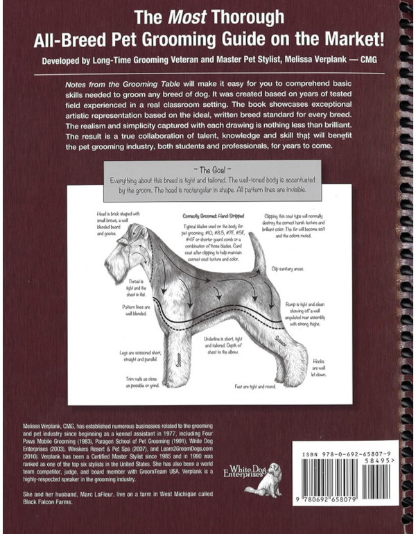 Notes from the Grooming Table by Melissa Verplank, 2nd edition (ISBN 9780692658079) - Spiral Bound